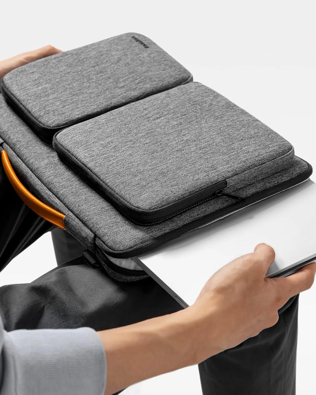 tomtoc 360 Protective Laptop Shoulder Bag for 13 Inch 2025 MacBook Air M4/A3240, M3/A3113, M2/A2681, M1/A2337, MacBook Pro M2/M1, 13-in Surface Pro 11th AI/10/9, Water-Resistant Accessory Case