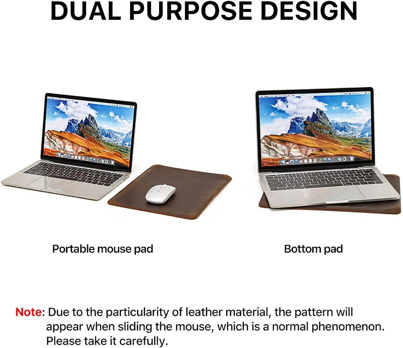 Top Grain Leather 13.3" Slim Laptop Sleeve Case, Solid Minimalist Vintage Design, Handmade, Compatible with MacBook Pro 13.3" MacBook Air M1/M2 DELL XPS 13" & Other PC, Brown 13.3 Inch