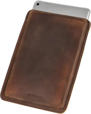 Top Grain Leather 8.3" Slim Tablet Case Protector, Solid Minimalist Vintage Design, Handmade, Compatible with 8.3" iPad mini 6 iPad mini 7.9" A1599 A1600 A1538 A1550 A2133, Coffee 8.3 Inch