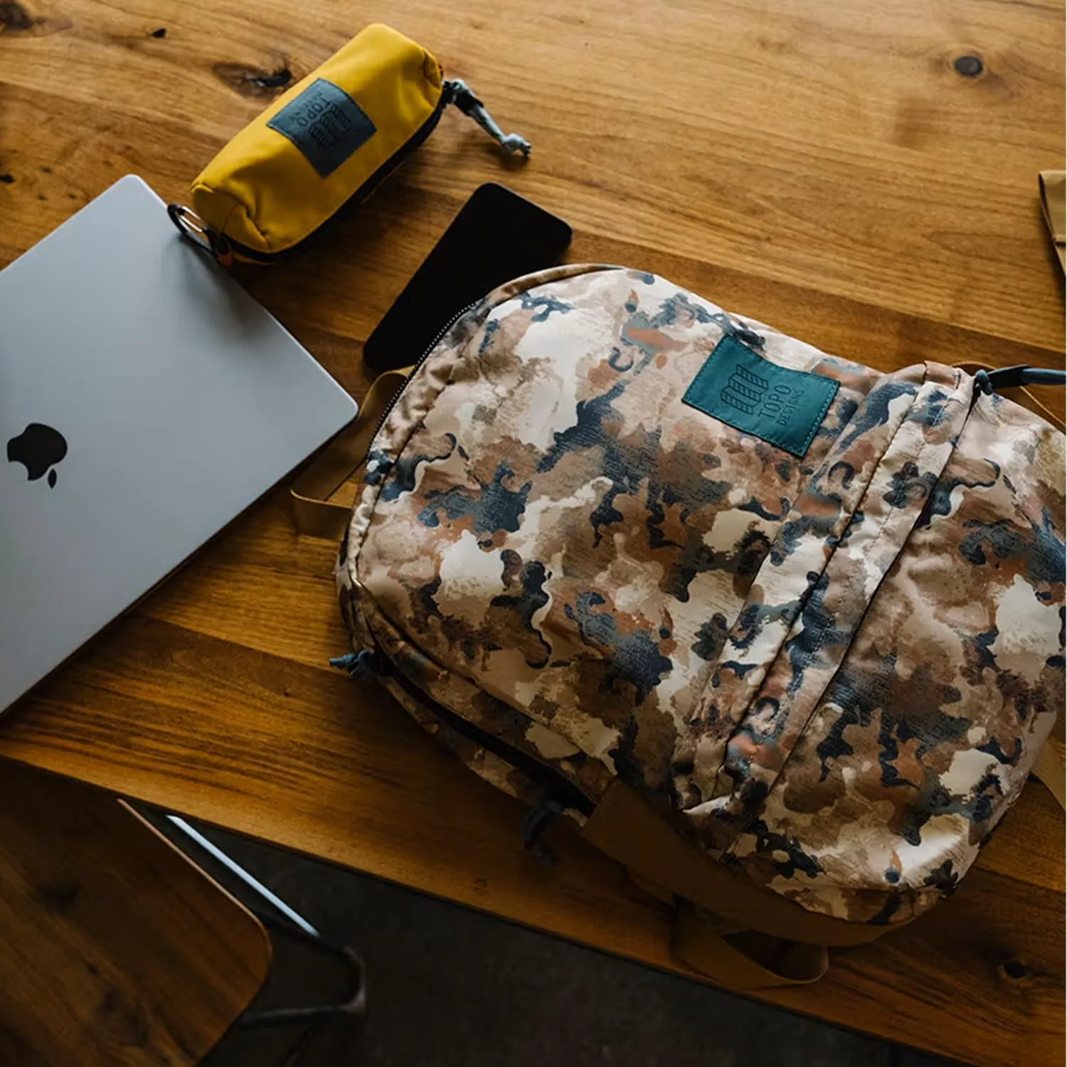 Topo Designs Dash Pack, Lightweight Laptop Backpack, 100% Recycled Materials, Fair Wear   WRAP Certified, 17L (Khaki/Navy)