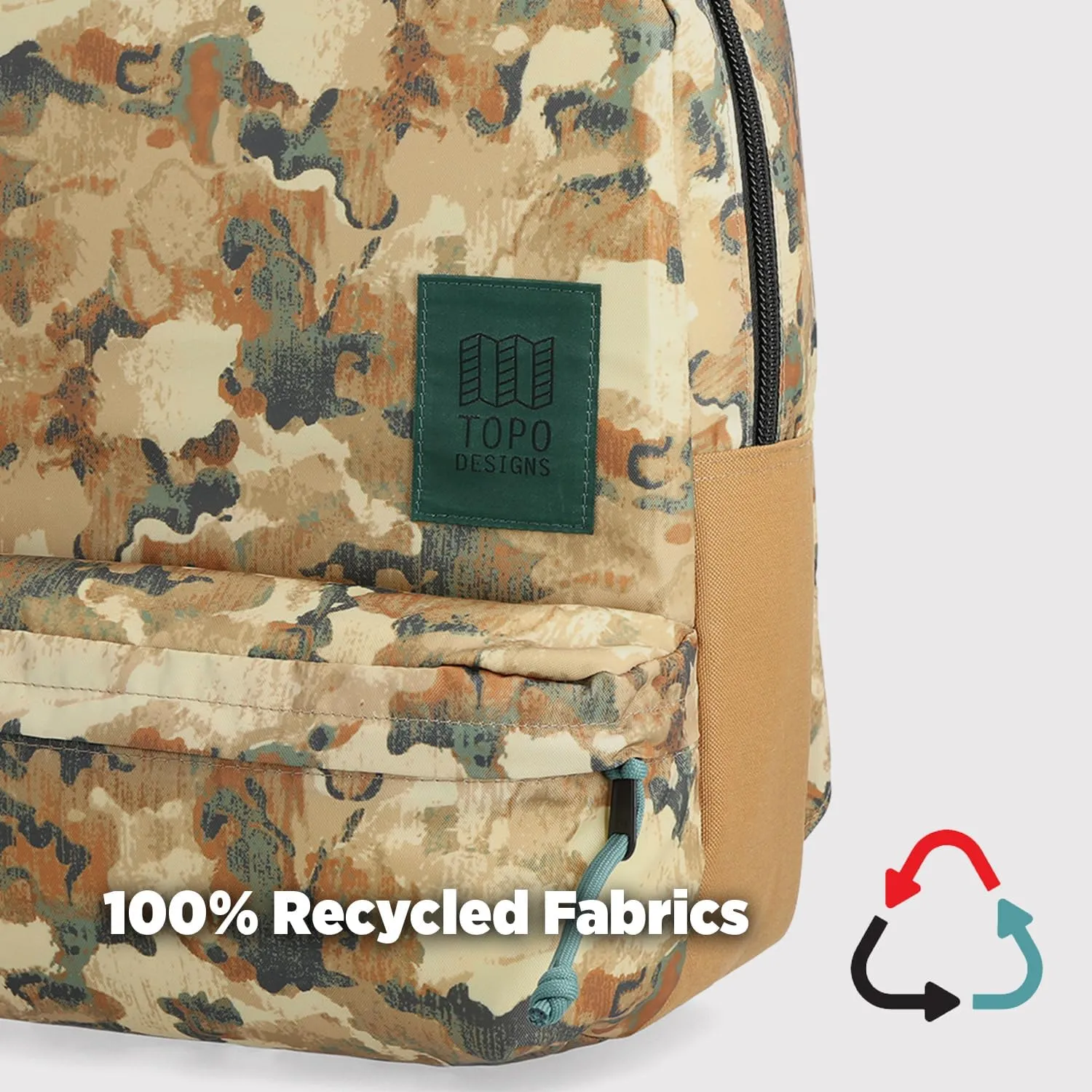 Topo Designs Dash Pack, Lightweight Laptop Backpack, 100% Recycled Materials, Fair Wear   WRAP Certified, 17L (Khaki/Navy)