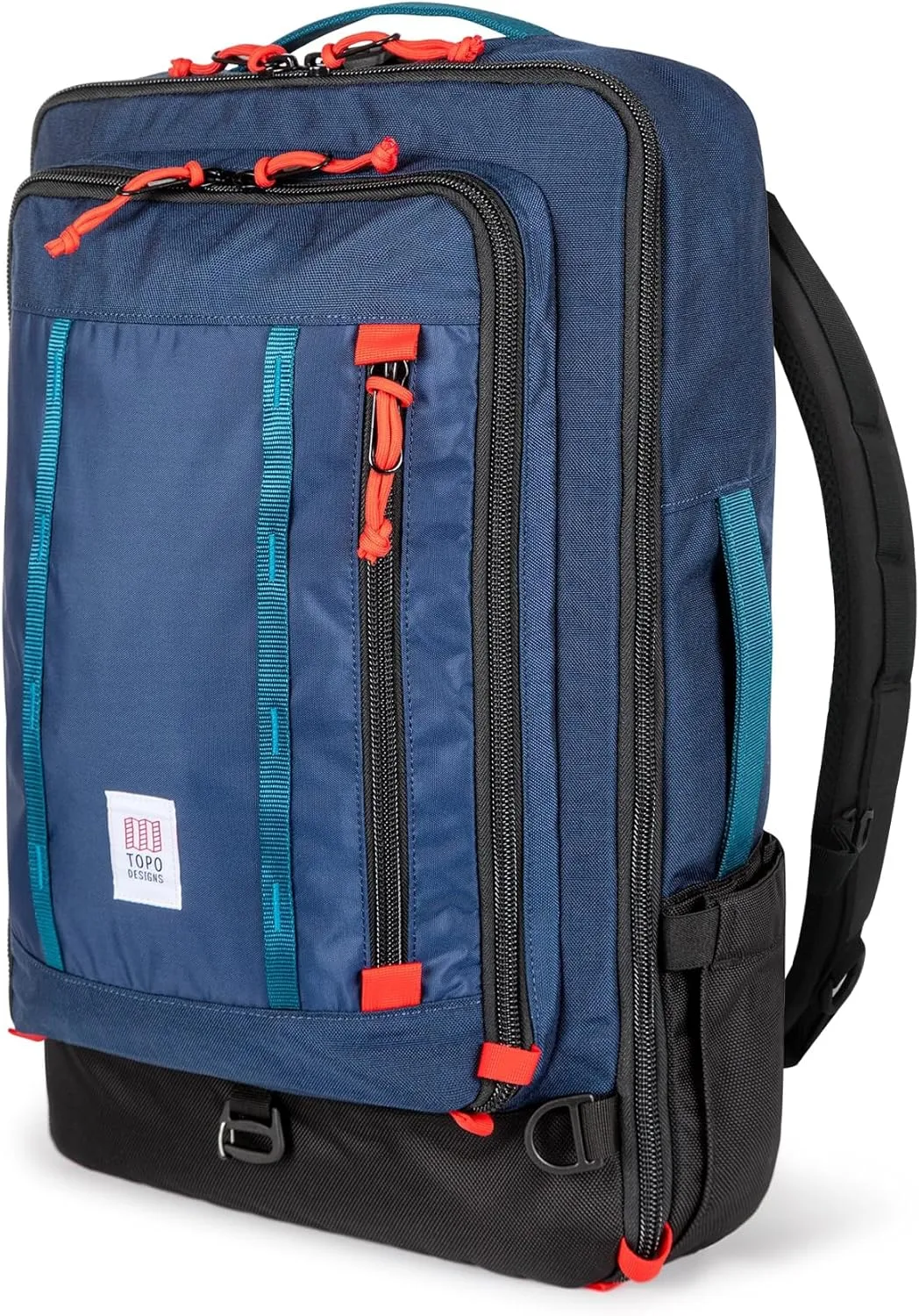Topo Designs Global Travel Bag 30-40 Liter - Carry-on Compliant Versatile Pack, 3 Carry Options, External Laptop Sleeve (Original, 40L, Navy)