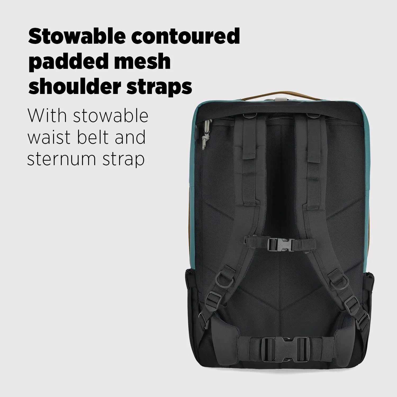 Topo Designs Global Travel Bag 30-40 Liter - Carry-on Compliant Versatile Pack, 3 Carry Options, External Laptop Sleeve (Original, 40L, Navy)