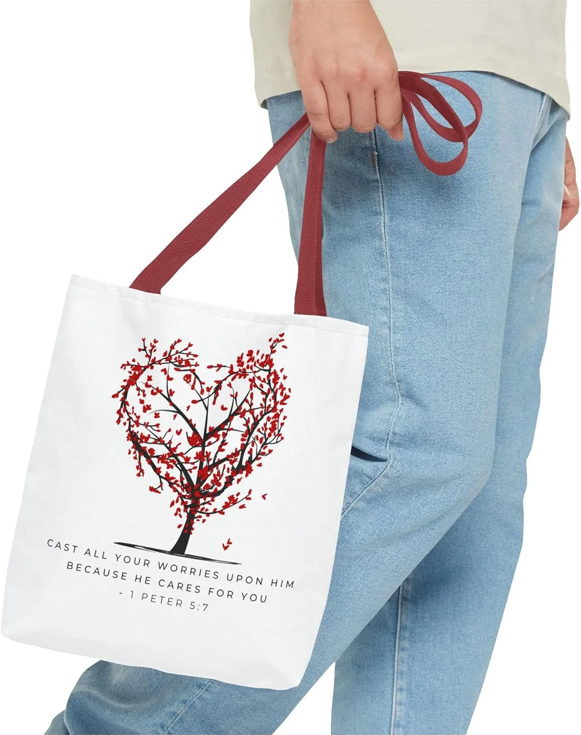 Tote Bag; Canvas reusable bag; Travel bag; Cast your worries; Grocery tote