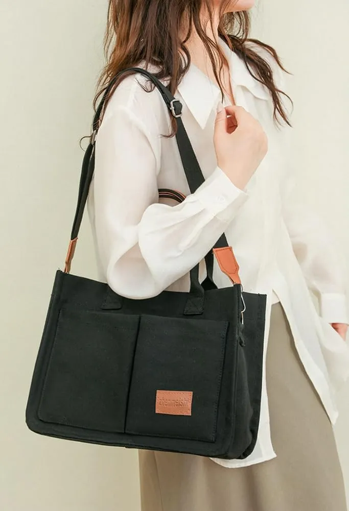 Tote Bag for Women Fashion Corduroy Handbags Casual Hobo Messenger Bag Canvas Shoulder Bag with Multi-pocket