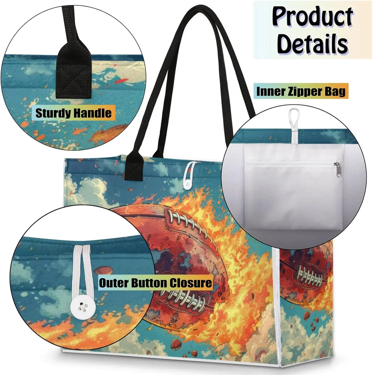 Tote Bag for Women Reusable Canvas Shoulder Bag
