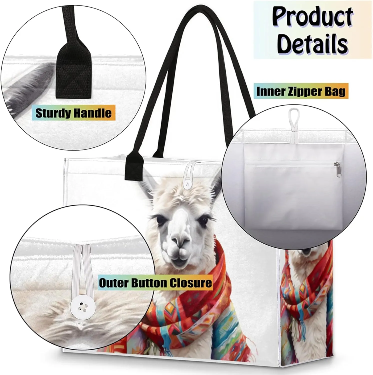 Tote Bag for Women Reusable Canvas Shoulder Bag