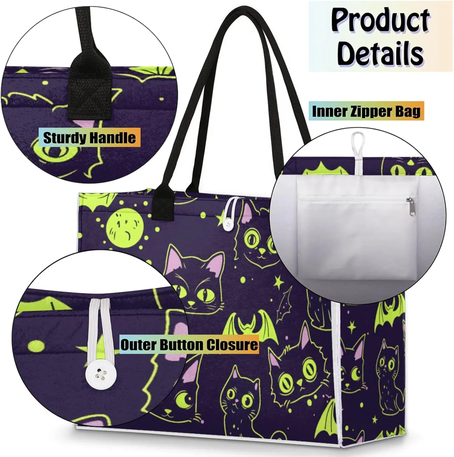 Tote Bag for Women Reusable Canvas Shoulder Bag