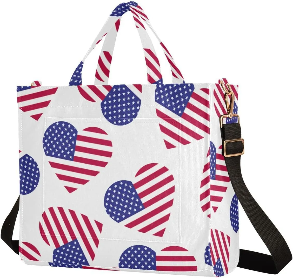 Tote Bag for Women with Inner Pockets Corduroy Crossbody Shoulder Purse Bags for Trip Office Work 13.7 * 4.9 * 12.2IN