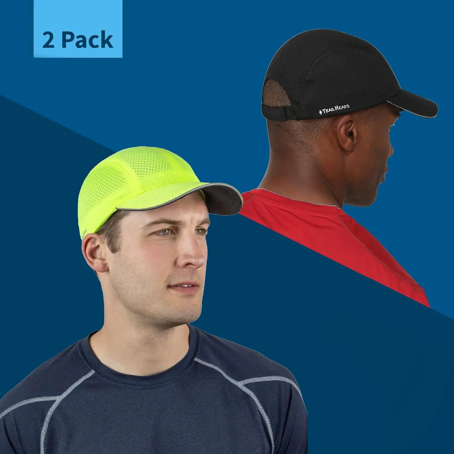TrailHeads Performance Mens Running Hat - Lightweight, Quick Dry Workout Hats for Men - Athletic Sports Cap for Tennis, Gym