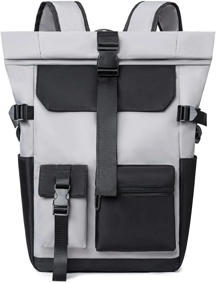 Travel Backpack for Women Men, Waterproof Outdoor Bag Large Capacity Men Camping Hiking Backpack Roll Up Business Laptop Packs