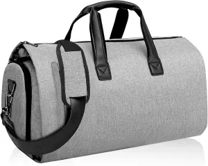 Travel Bag Carry On Garment Bag for Women Men Duffel Bag,Large Garment Duffle Bag Convertible Carry On Bag with Shoe Compartment Shoulder Strap,2 in 1 Hanging Suitcase Dress Clothes Suit Bag