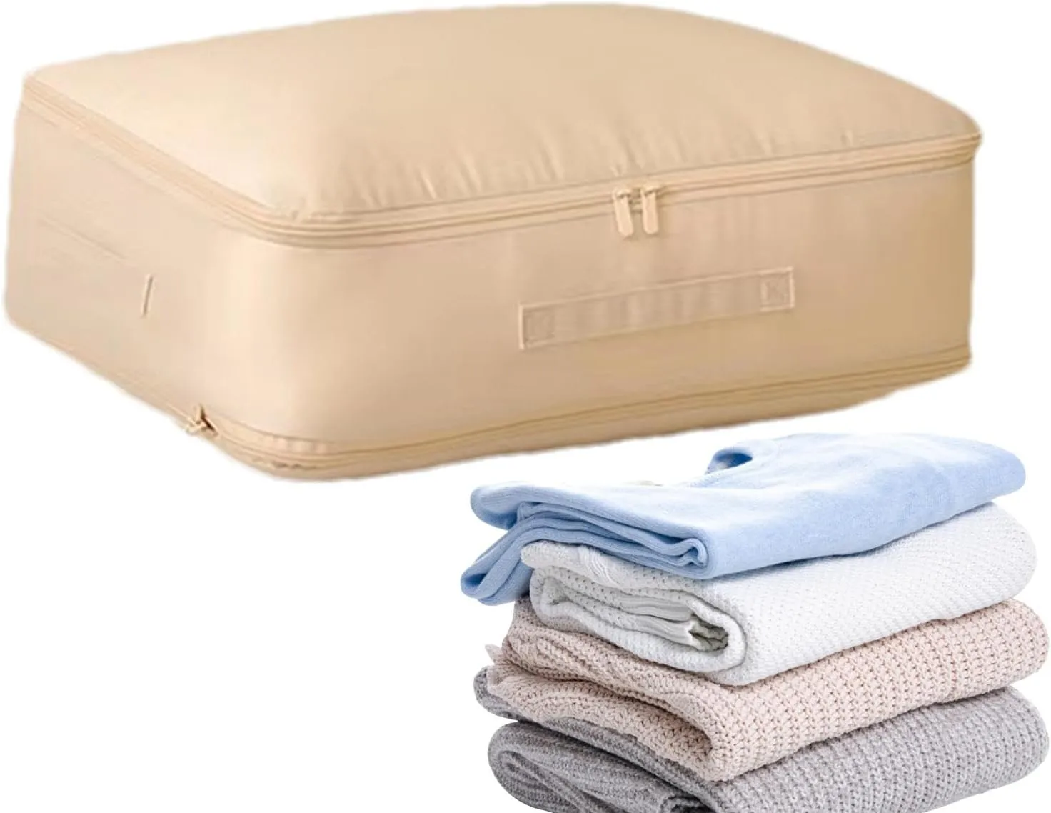 Travel Clothes Cubes - Bedding Storage Bags, Under Bedding Bag | Closet Organizers Luggage Storage with Handle, Space Saving Portable Foldable Bed Sheets Bags for Clothing Blankets Closet