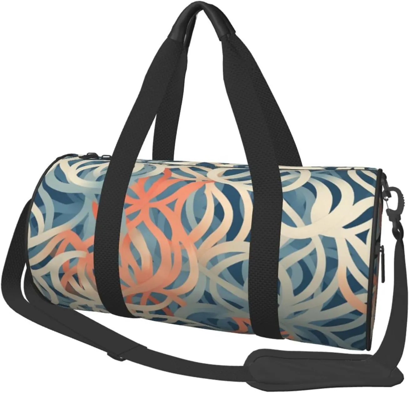 Travel Duffel Bag Foldable Weekender Overnight Bag Coral coloured patterns Sports Tote Gym Bag Large Capacity Lightweight Carry On Luggage Bag for Men Women