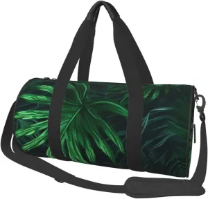 Travel Duffel Bag Foldable Weekender Overnight Bag Green Tropical Jungle Plant Sports Tote Gym Bag Large Capacity Lightweight Carry On Luggage Bag for Men Women