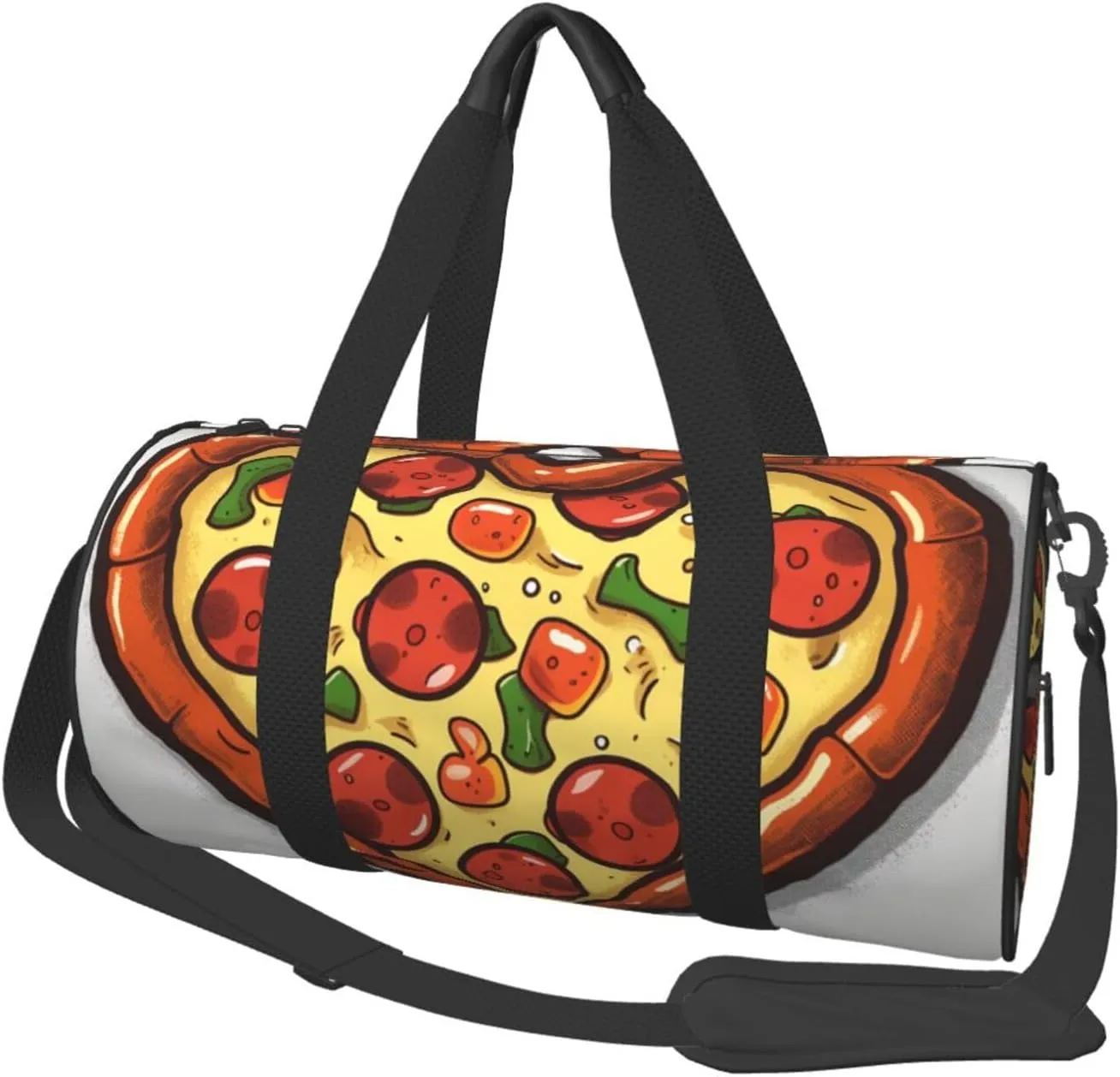 Travel Duffel Bag Foldable Weekender Overnight Bag I Love Pizza Heart Sports Tote Gym Bags Large Capacity Lightweight Carry On Luggage Bags for Men Women