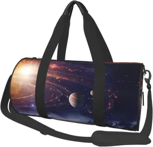 Travel Duffel Bag Foldable Weekender Overnight Bag Outer Space Galaxy Universe Sports Tote Gym Bags Large Capacity Lightweight Carry On Luggage Bags for Men Women