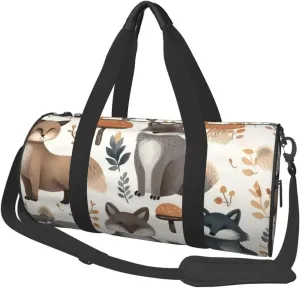 Travel Duffel Bag Foldable Weekender Overnight Bag Woodland Raccoon Animals Sports Tote Gym Bags Large Capacity Lightweight Carry On Luggage Bags for Men Women
