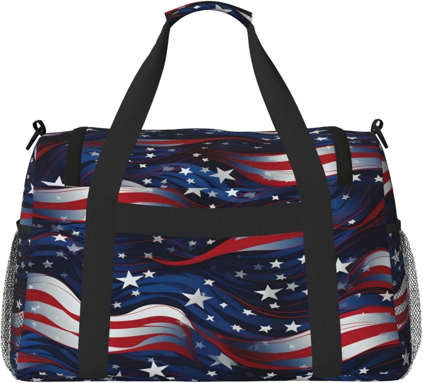 Travel Duffel Bag For Men Women, 4th Of July American Independence Day Carry On Sport Gym Bag With Shoulder Strap Lightweight Waterproof Weekender Bag Overnight Bag