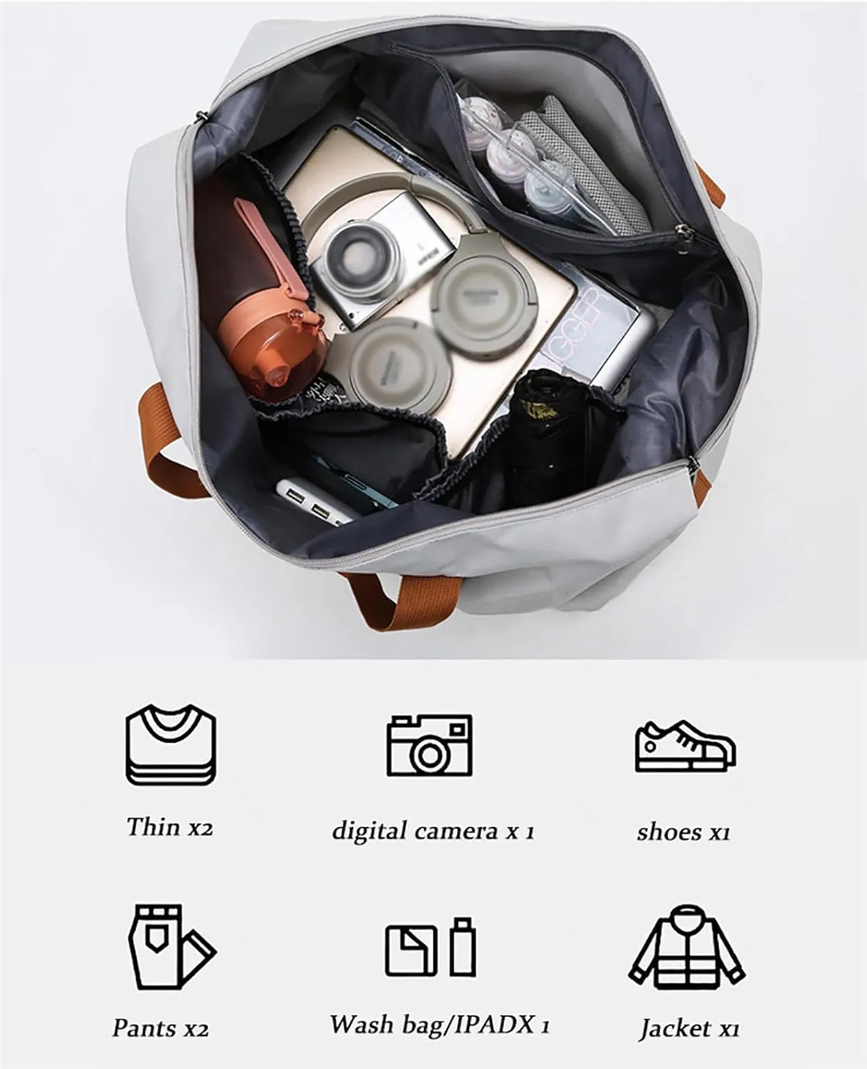 Travel Duffel Bag, Waterproof Sports Duffel Bag Training Handbag with Shoes Compartment,Sport Gym Bag for Men and Women, for Sport Traveling Swimming Yoga,A