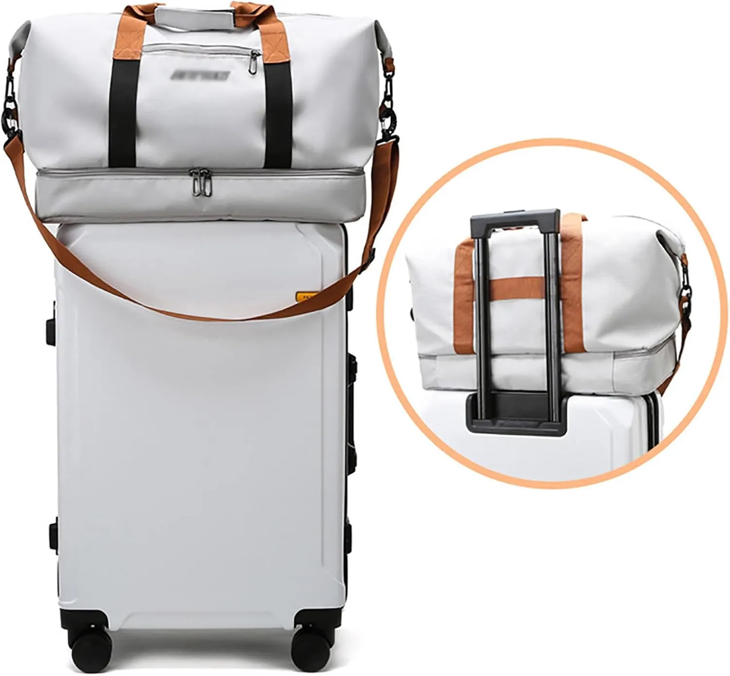 Travel Duffel Bag, Waterproof Sports Duffel Bag Training Handbag with Shoes Compartment,Sport Gym Bag for Men and Women, for Sport Traveling Swimming Yoga,A