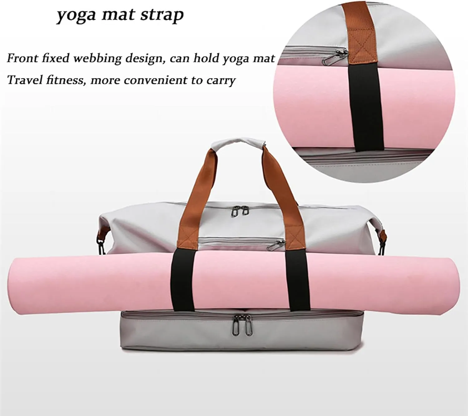 Travel Duffel Bag, Waterproof Sports Duffel Bag Training Handbag with Shoes Compartment,Sport Gym Bag for Men and Women, for Sport Traveling Swimming Yoga,A