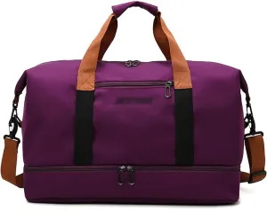 Travel Duffel Bag, Waterproof Sports Duffel Bag Training Handbag with Shoes Compartment,Sport Gym Bag for Men and Women, for Sport Traveling Swimming Yoga,A
