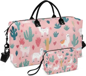 Travel Duffel Bags for Unisex-Adult, Personal Item Travel Duffel Bag with Shoes Compartment, Carry On Bag for Women, Travel, Gym, Weekend,Camel Print Pattern