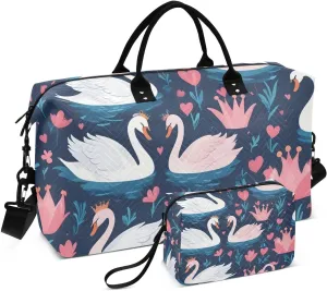 Travel Duffel Bags for Unisex-Adult, Personal Item Travel Duffel Bag with Shoes Compartment, Carry On Bag for Women, Travel, Gym, Weekend,Loves Goose