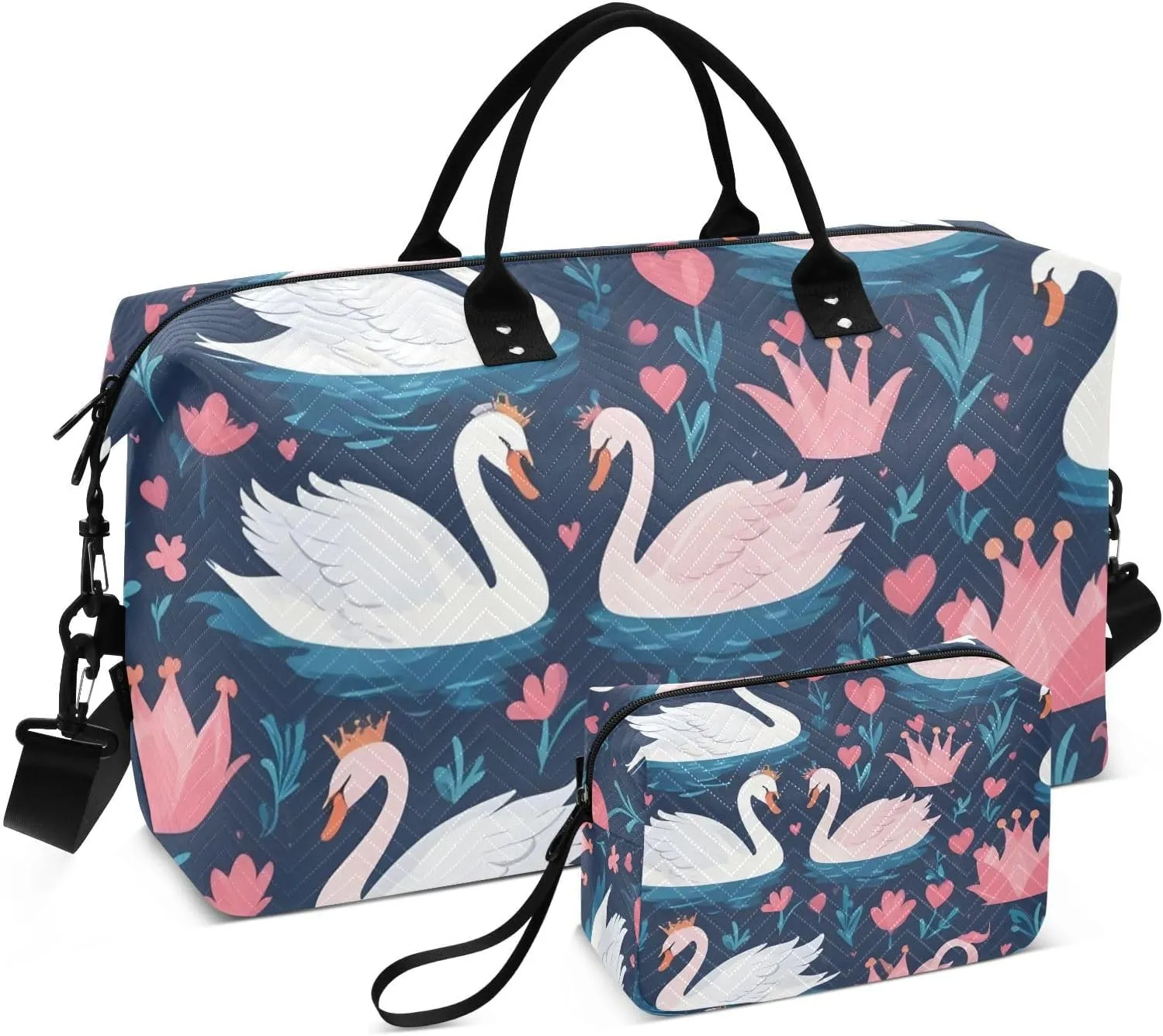 Travel Duffel Bags for Unisex-Adult, Personal Item Travel Duffel Bag with Shoes Compartment, Carry On Bag for Women, Travel, Gym, Weekend,Loves Goose