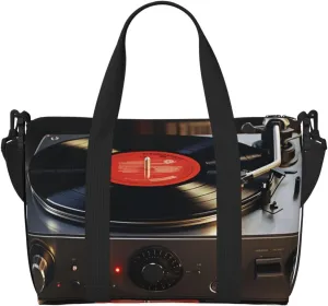 Travel Duffel Bags Personal Item Bag Carry on Luggage Bag Training Handbag Lightweight Waterproof Sports Gym Bag Turntable Player Weekender Bag for Women Men