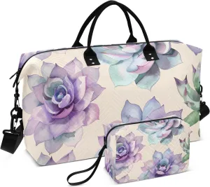 Travel Duffle Bag, Flowers Boho Wallpaper Gym Bag with Storage Bag Weekender Overnight Bag for Men Women Trip Sports Yoga