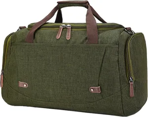 Travel Duffle Bag for Men, Canvas Weekend Overnight Carryon Handbag Multipurpose Shoulder Bags for Hiking Camping (Green)