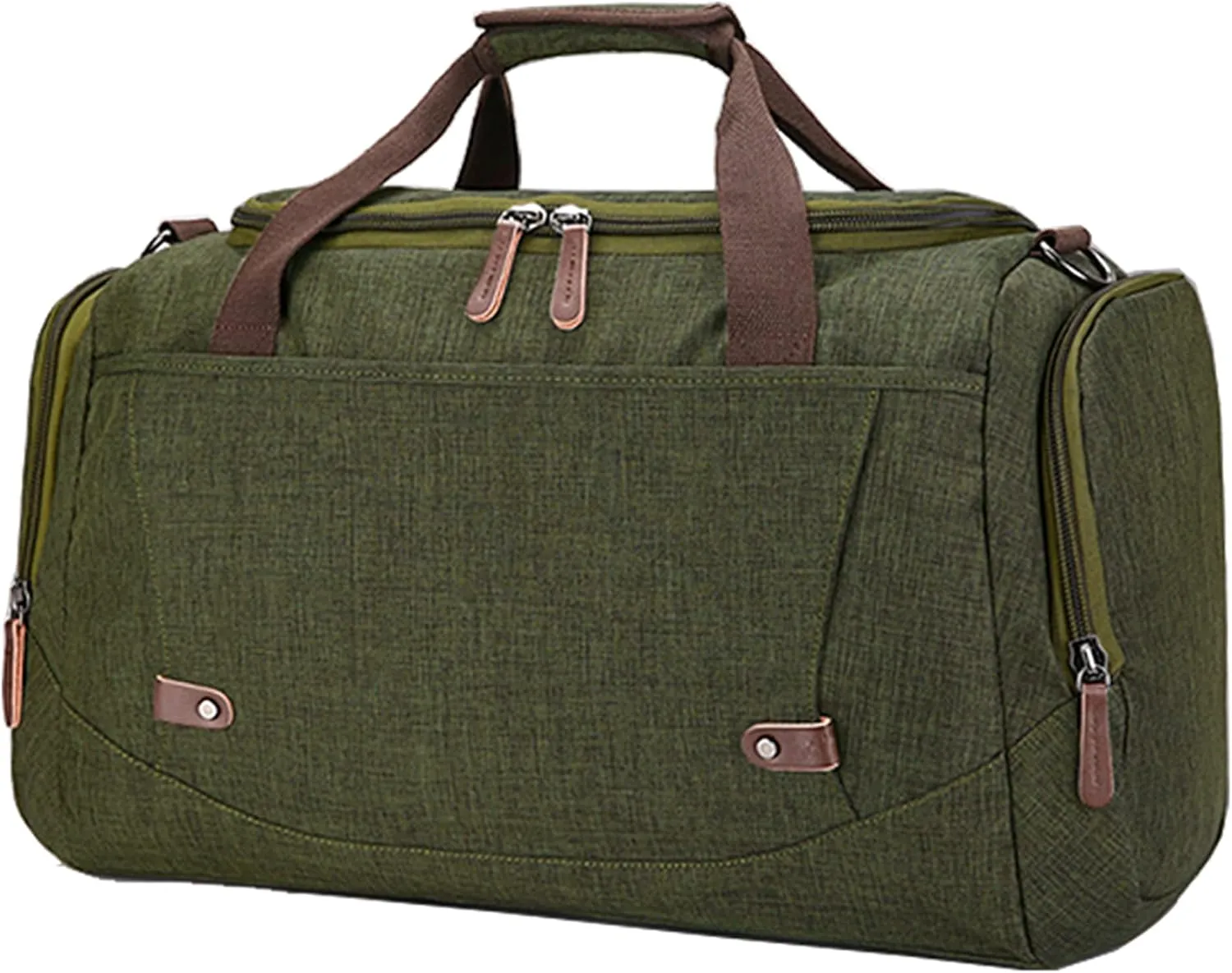 Travel Duffle Bag for Men, Canvas Weekend Overnight Carryon Handbag Multipurpose Shoulder Bags for Hiking Camping (Green)