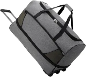 Travel Trolley Duffel Bag with Wheels for Men And Women, Gray, M