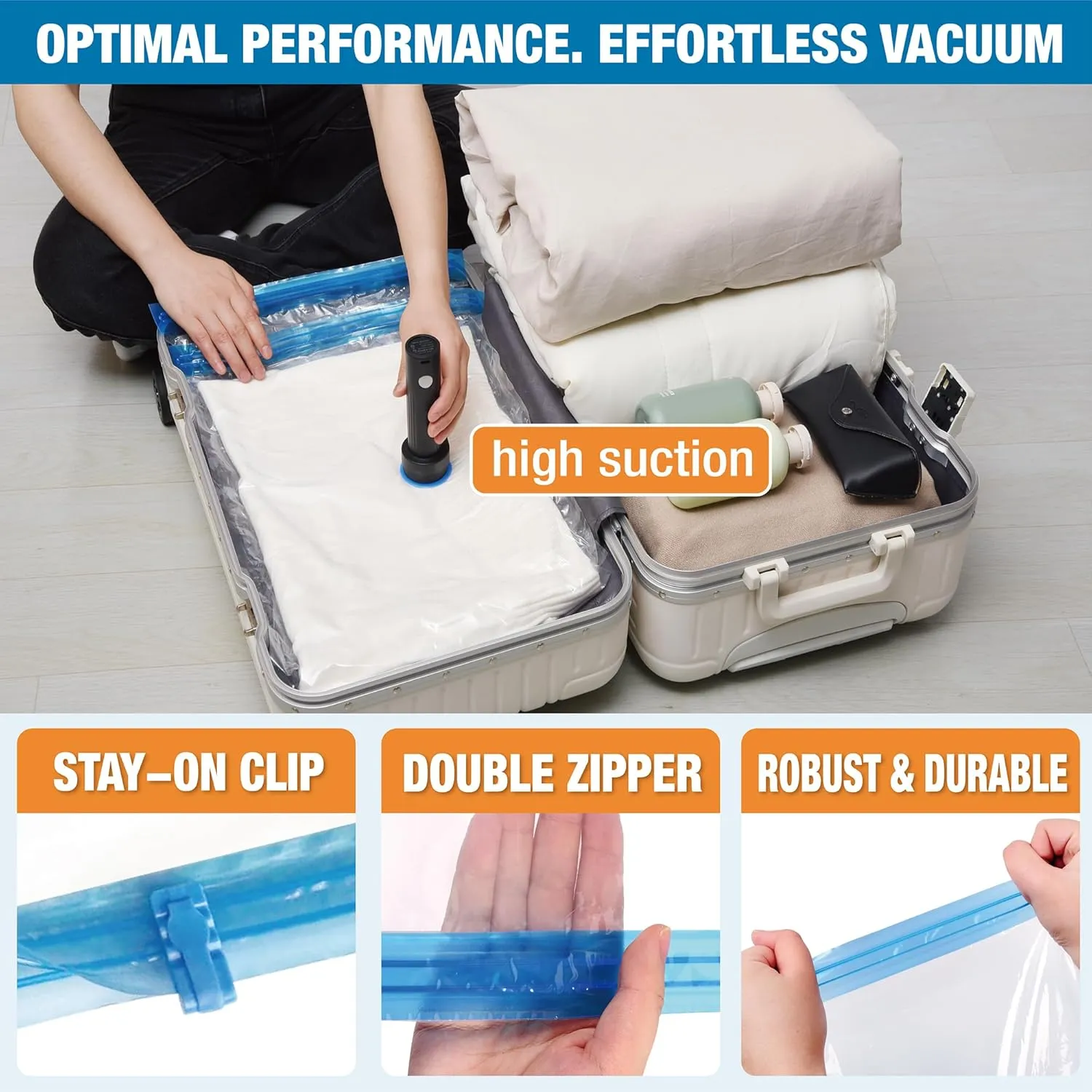 Travel Vacuum Storage Bags with Electric Pump, 12 Combo Travel Packing Bags for Luggage and Suitcase, Carry-on Size Compression Space Saver for Clothes and Clothing