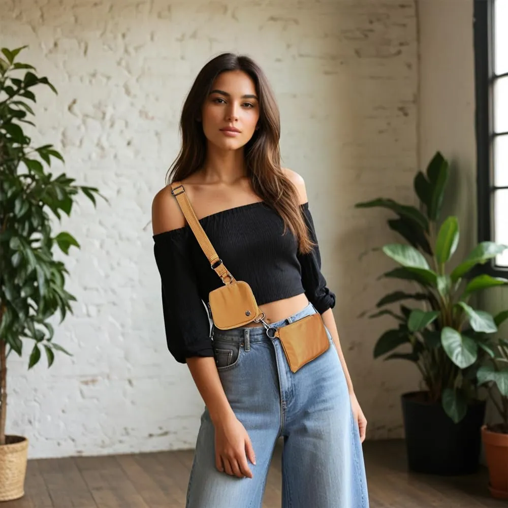 Trendy Crossbody Bags for Women Lightweight Nylon Shoulder Bag waterproof Waist Packs small purse for Travel sports