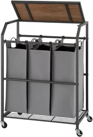 TRINITY HEAVY DUTY LAUNDRY STORAGE WITH WHEELS. 3 BAGS. UP TO 85 Pounds.