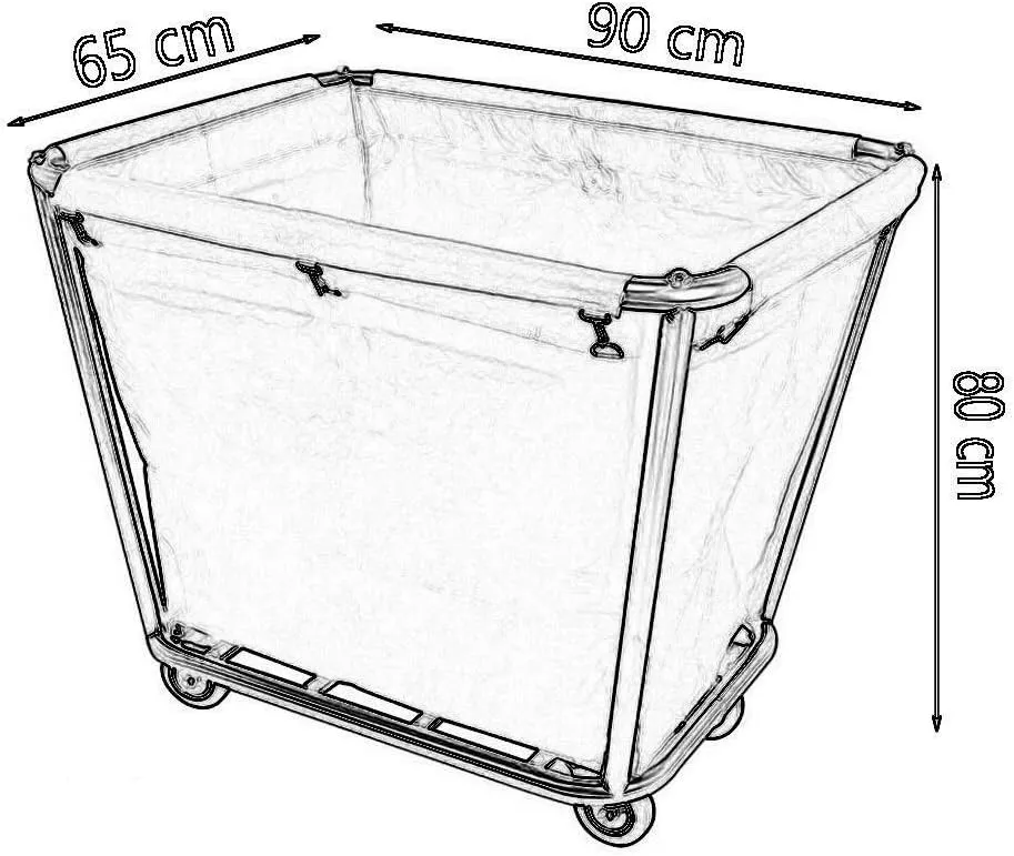 Trolleys,Wheeled Laundry Cart, Removable Bags, Sorters Cart Stainless Steel Commercial Hotel Service,Blue