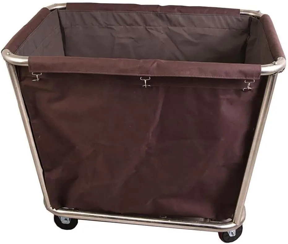 Trolleys,Wheeled Laundry Cart, Removable Bags, Sorters Cart Stainless Steel Commercial Hotel Service,Blue