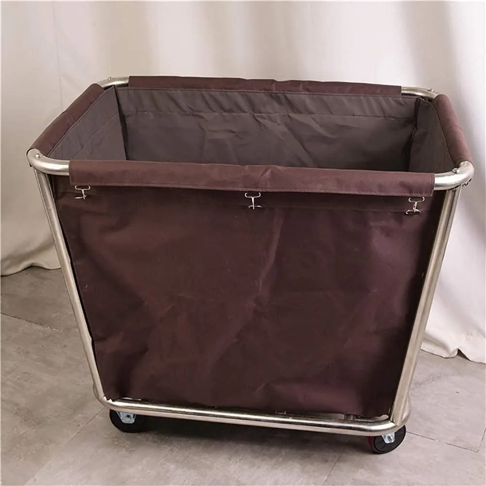 Trolleys,Wheeled Laundry Cart, Removable Bags, Sorters Cart Stainless Steel Commercial Hotel Service,Blue