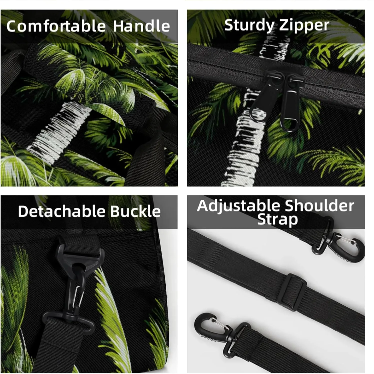 Tropical Plants Beach Palm Trees Small Gym Bag 18 inch Carry On Duffel Bag for Weekender Travel Sports Workout Yoga Gymnastics Dance Ballet