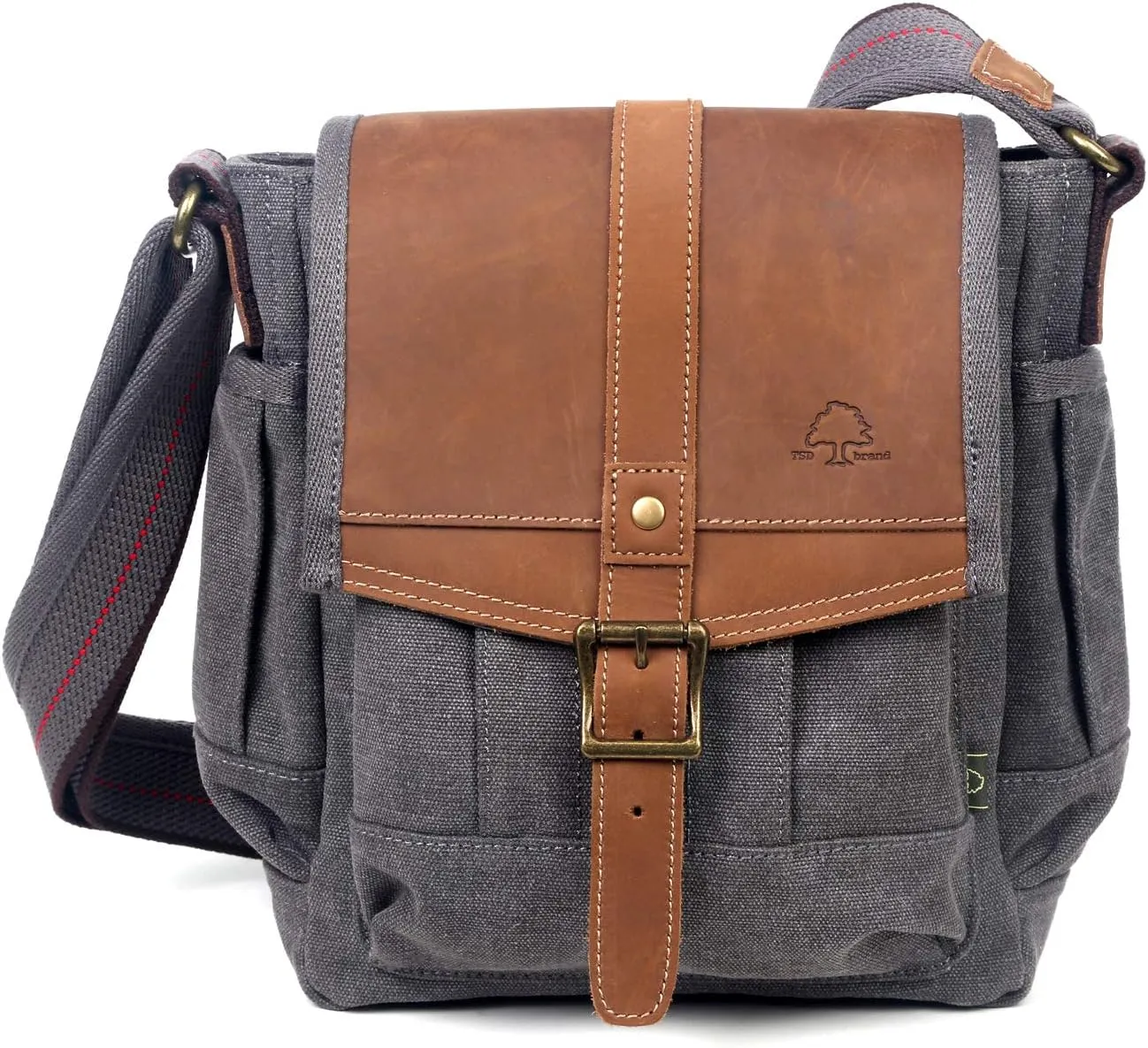 TSD Brand Turtle Ridge Canvas Crossbody Bag