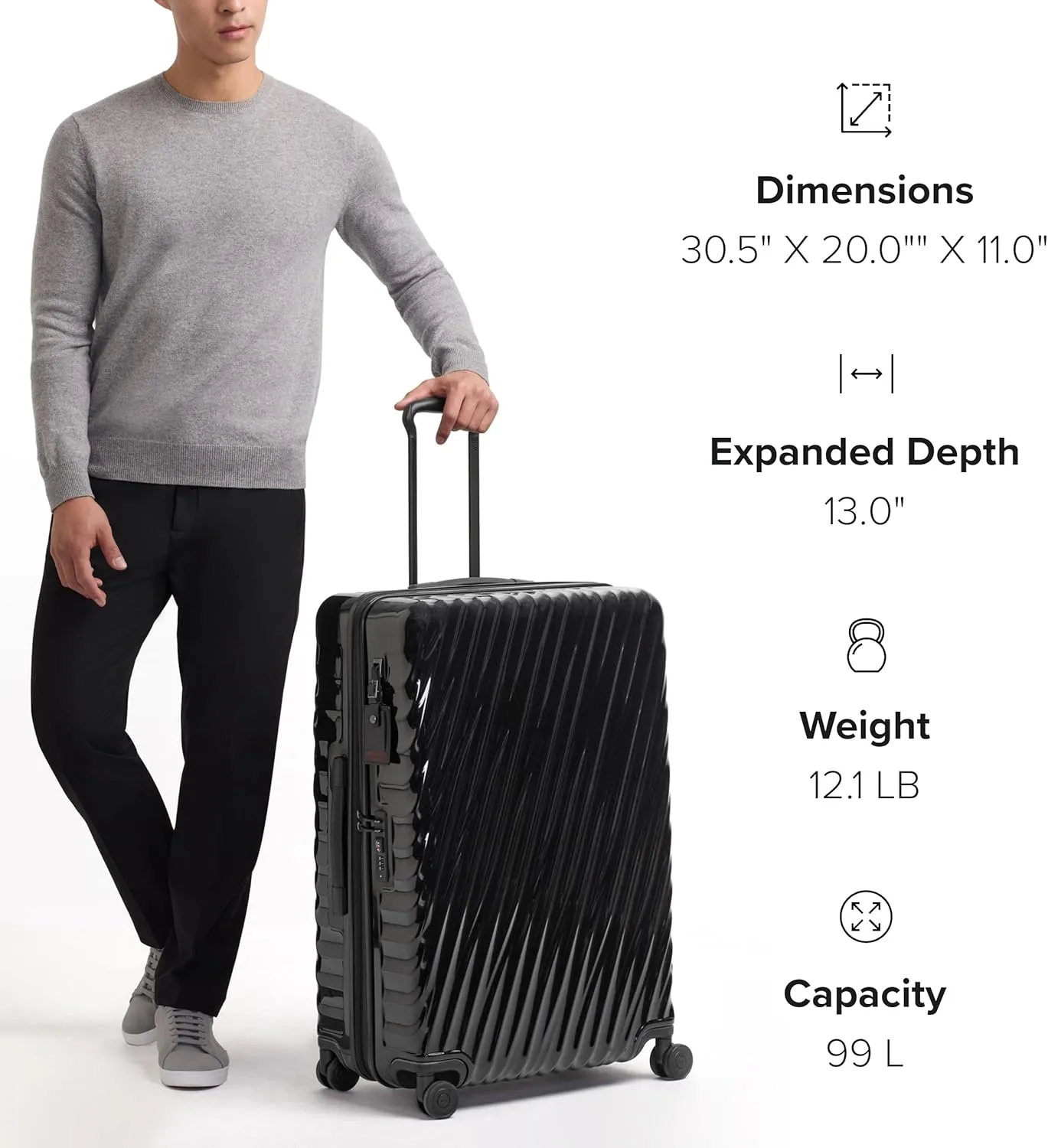 TUMI - 19 Degree Extended Trip Expandable 4 Wheeled Packing Case - Hard Shell Suitcase - Roller Suitcase Checked Bag - Olive Texture