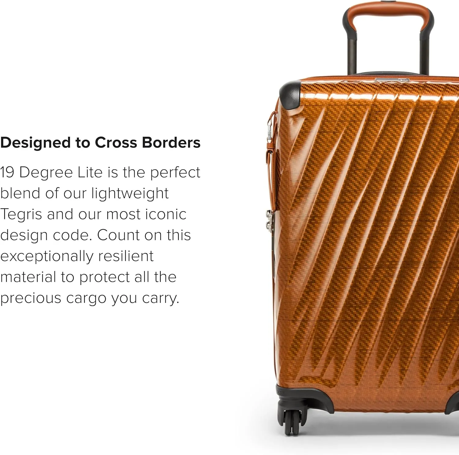 TUMI - 19 Degree Lite 4 Wheel Luggage - Lightweight and Highly Durable, Modern Contour, Hard Shell Men's and Women's Suitcase - 21.75" International Carry-On, Amber