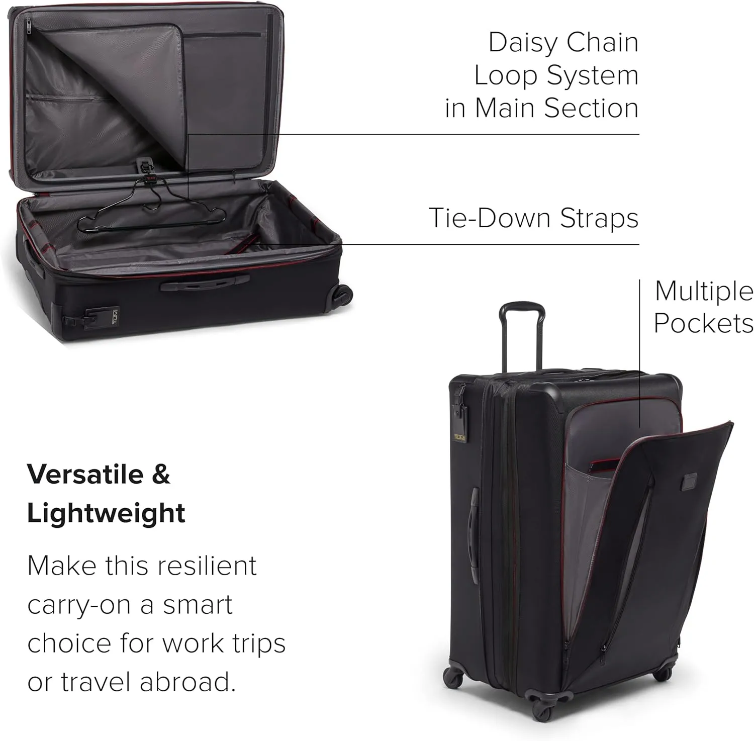 TUMI - Aerotour 4 Wheel Expandable Luggage - Men's and Women's Business and Leisure Travel Suitcase - 31" Extended Trip Expandable Packing Case, Black