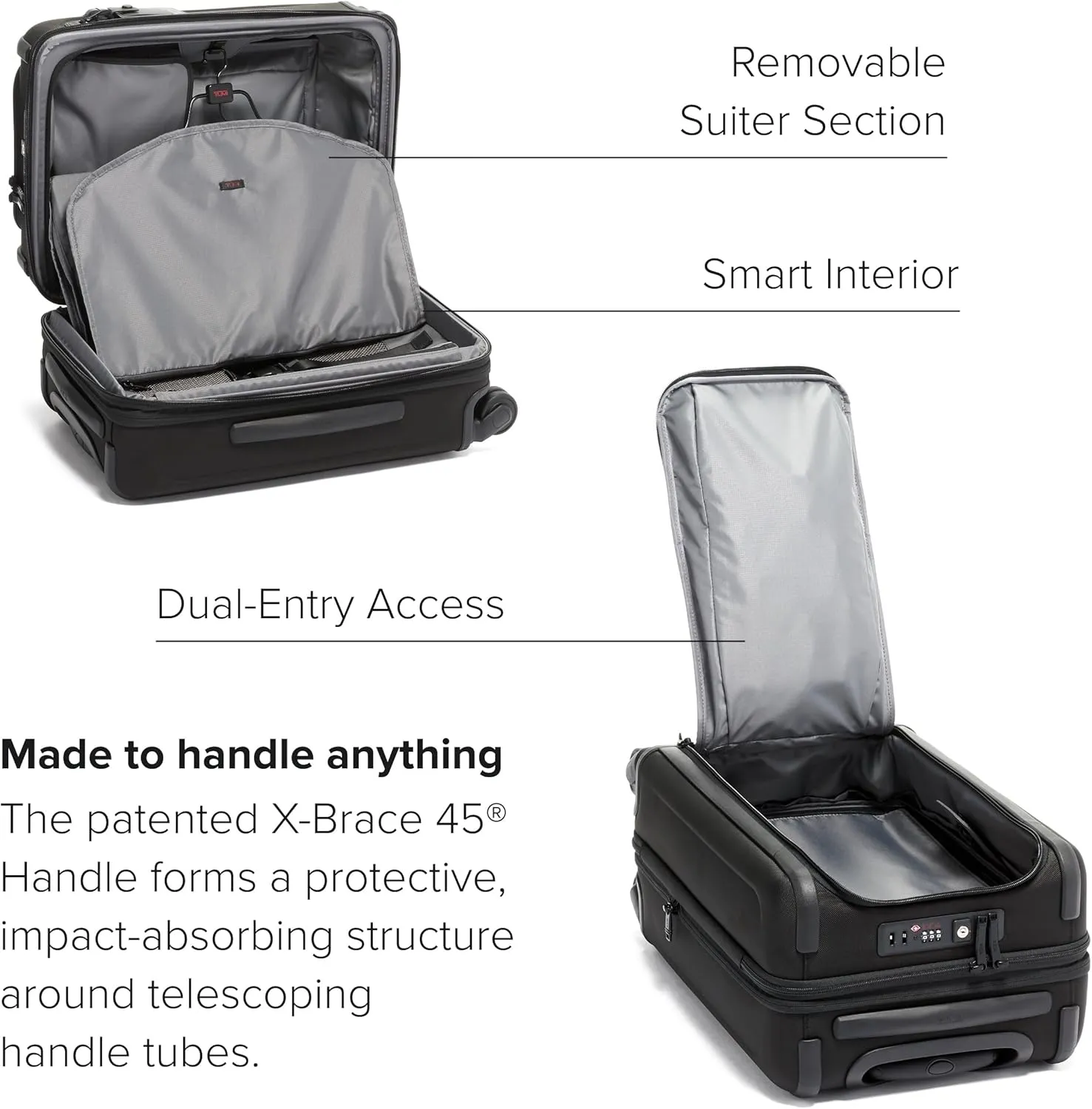 TUMI - Alpha International Dual Access 4-Wheeled Carry-on - Expandable, Durable and Compact Luggage with Removable Garment Bag