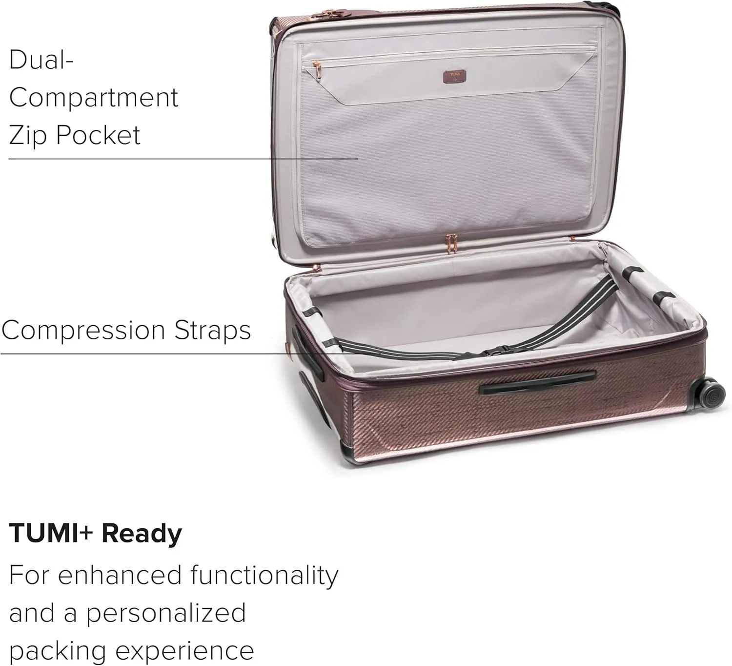 TUMI - Tegra-Lite 4 Wheel Luggage - Highly Durable Suitcase, Flexible Shell, Sleek and Lightweight Men's and Women's Expandable Rolling Bag - Extended Trip, Blush