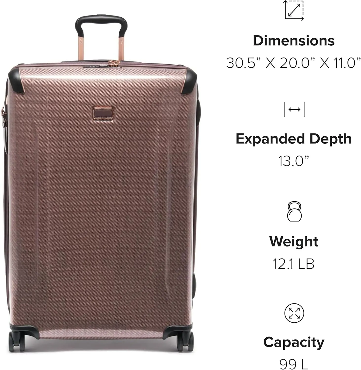 TUMI - Tegra-Lite 4 Wheel Luggage - Highly Durable Suitcase, Flexible Shell, Sleek and Lightweight Men's and Women's Expandable Rolling Bag - Extended Trip, Blush
