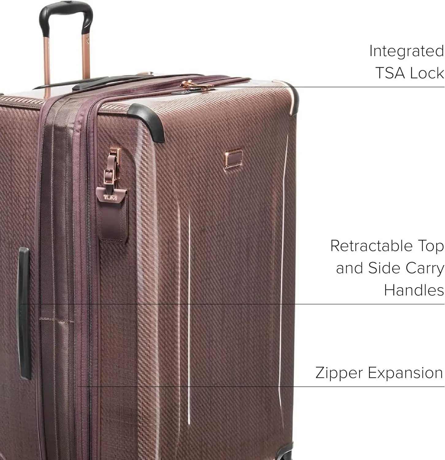 TUMI - Tegra-Lite 4 Wheel Luggage - Highly Durable Suitcase, Flexible Shell, Sleek and Lightweight Men's and Women's Expandable Rolling Bag - Extended Trip, Blush